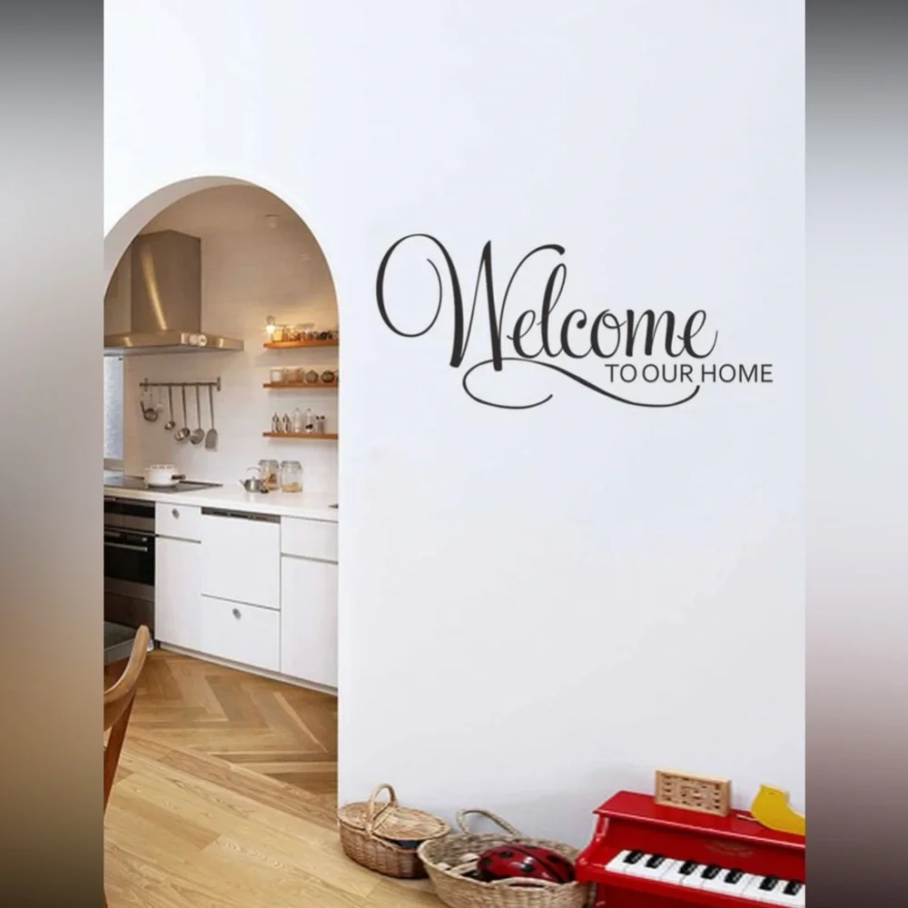 Wall Sticker Welcome to Our Home Self Adhesive Waterproof Wall Art Decal Decor